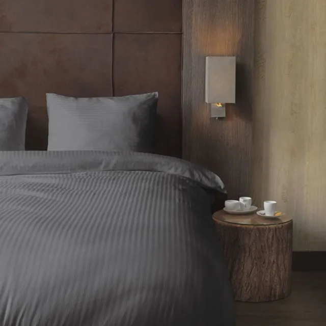 Beau Maison Hotellinnen Grijs Katoen Satijn - 260x200/220cm + 2 kussenslopen