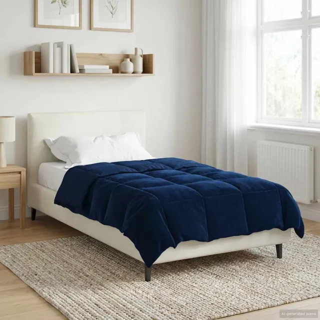 vidaXL Winter Dekbed 155 x 200 cm Winter Microfiber (100% polyester) Blauw