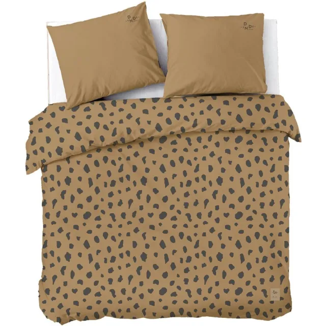 Dindi Home Dekbedovertrek Spotty Spots - 200x220 - 100% katoen - Cognac