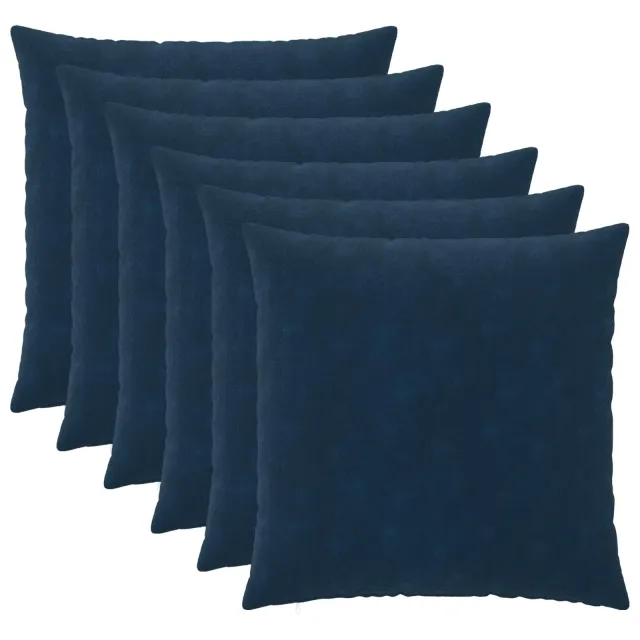 vidaXL Kussensloop 6 st HEERLEN Blauw 65 x 65 cm Microfiber Fleece