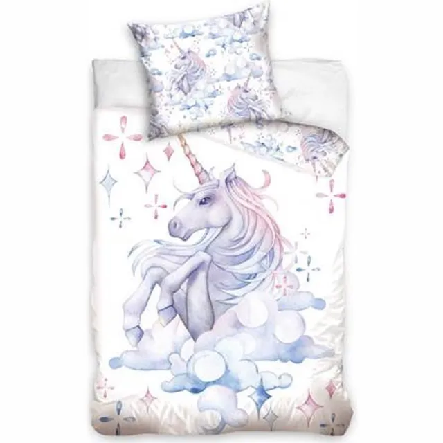 Animal Pictures Dekbedovertrek, Unicorn - Eenpersoons - 140 x 200 cm - Katoen Wit