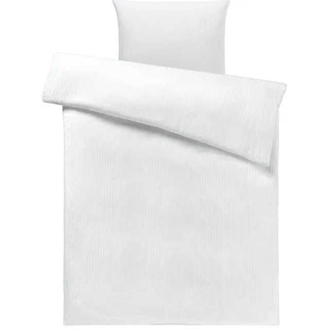 PULSIVA Dekbedovertrekset Satina 10 mm; 155x220 cm (BxL), 80x80 cm (LxB); wit