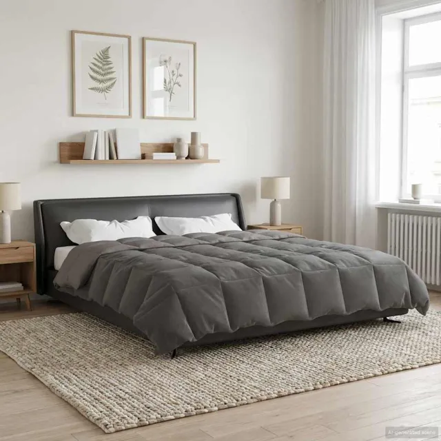 vidaXL Vol jaar dekbed 220 x 240 cm Microfiber (100% polyester) Lichtgrijs