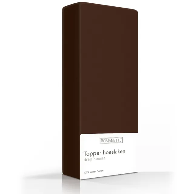 Romanette Luxe Verkoelend Katoenen Topper Hoeslaken - Bruin