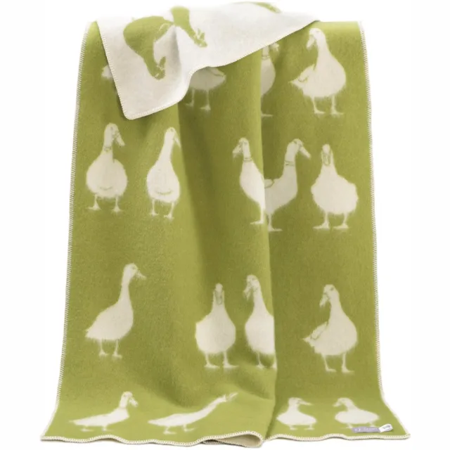 JJ Textile Wollen Deken - DUCK (Groen) 130x180cm - Made in UK
