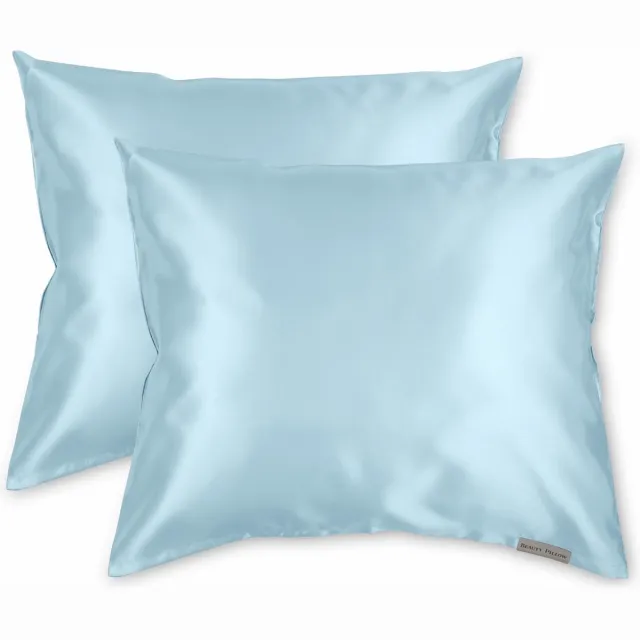 Beauty Pillow Satijnen Kussenslopen - Voordeelset - Duo Pack - 60x70 cm - Old Blue
