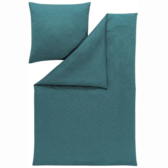 Estella Takoma 6873/050 - Dekbedovertrekset - Mako-interlockjersey - 160 x 200 cm - Petrol - 3-delig