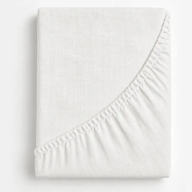 Dreamers Den Hoeslaken - Linnen - Halflinnen - Gebroken Wit - 90x200+30 cm - Dreamers Den