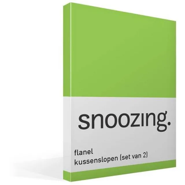 Snoozing Flanel - Kussenslopen - Set van 2 - 50x70 cm - Lime
