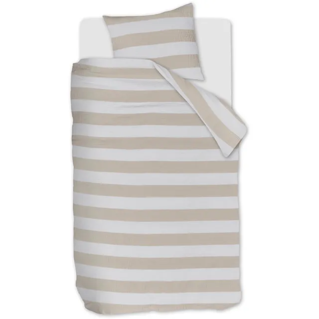 Riviera Maison Striped kussensloop - Zand - 60x70