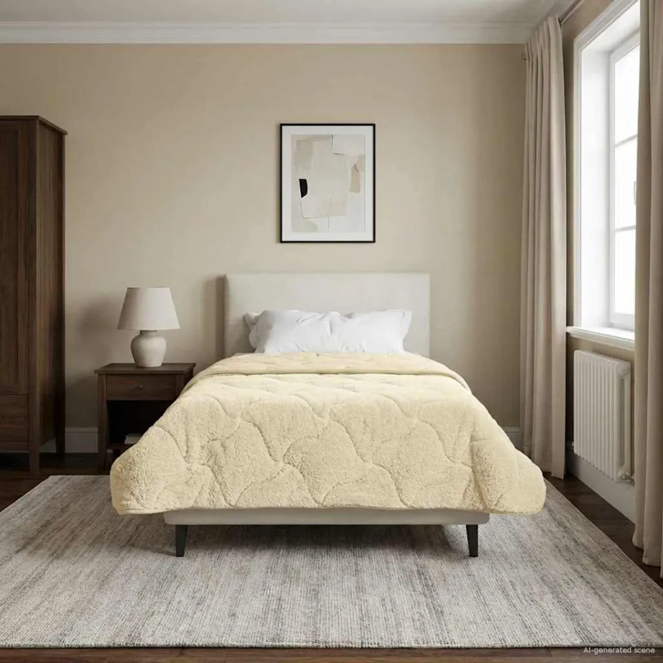 vidaXL Zomer Dekbed 135 x 220 cm Zomer Crèmekleurig Ademend, foto 4