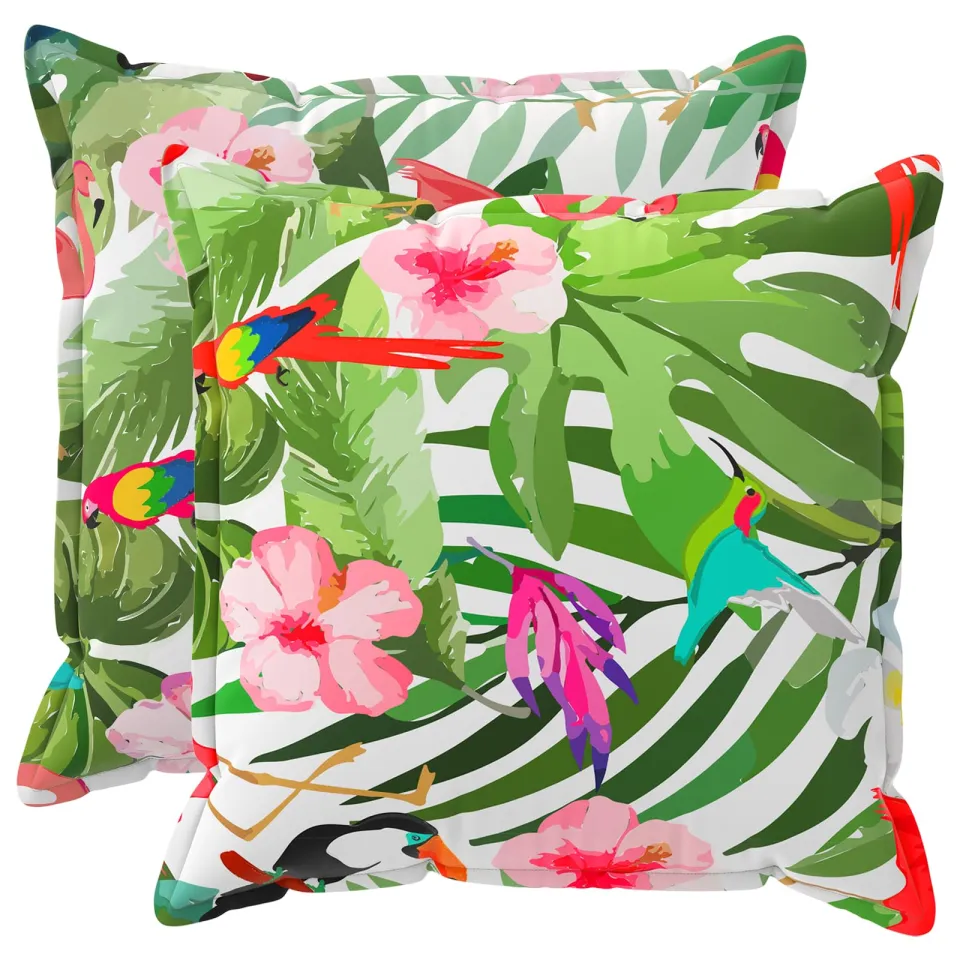 vidaXL Kussensloop 2 st HOUTEN Meerkleurig 70 x 70 cm Polyester, foto 3