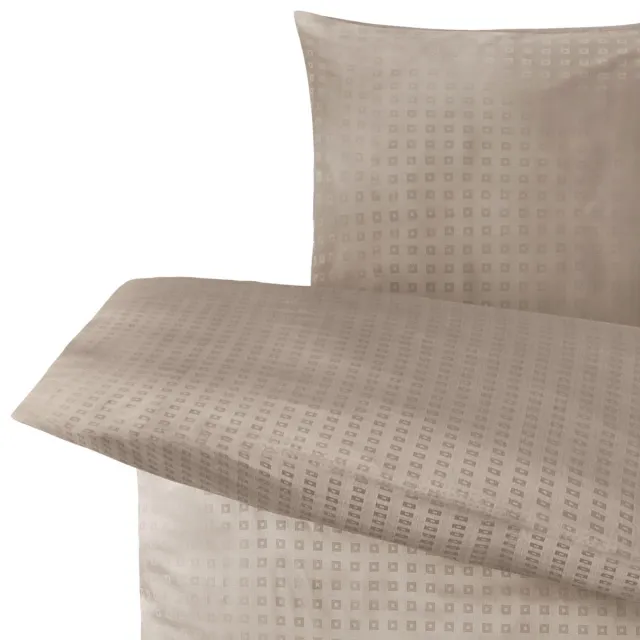 ERWIN M. Dekbedovertrekset Cube; 155x220 cm (BxL), 80x80 cm (LxB); taupe