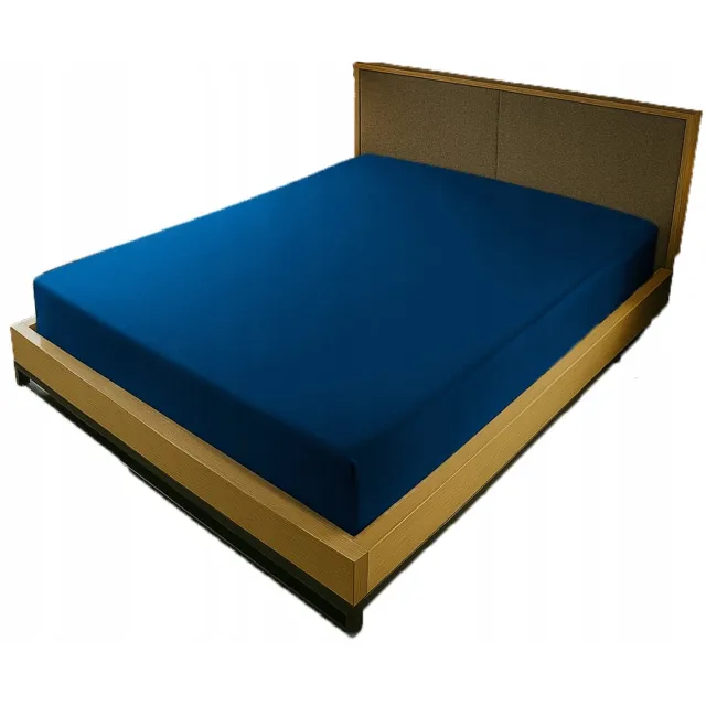 Kam-Pol Jersey Hoeslaken met Elastiek 80x200cm - Donkerblauw