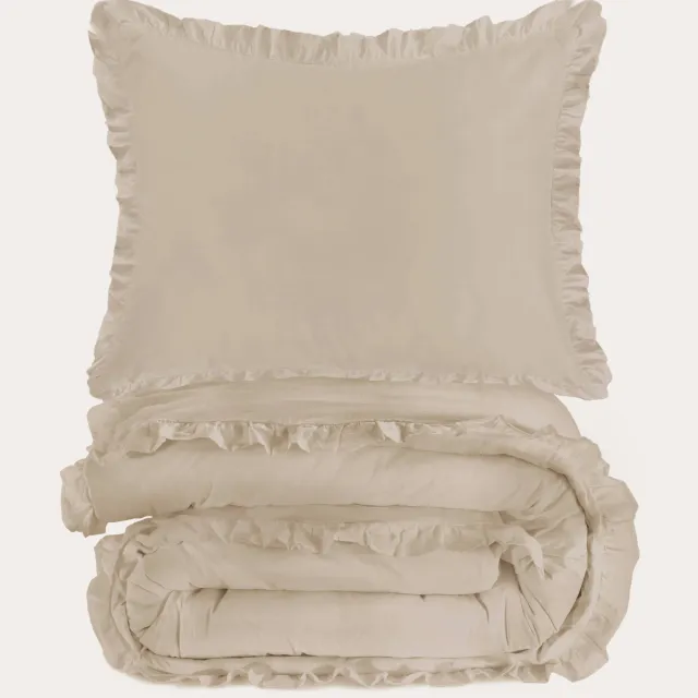 NOUS Living katoenen dekbedovertrek beige