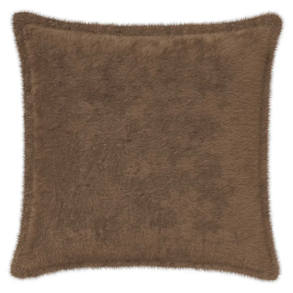 vidaXL Kussensloop 2 st HOUTEN Licht Bruin 50 x 50 cm Nep Konijnenbont