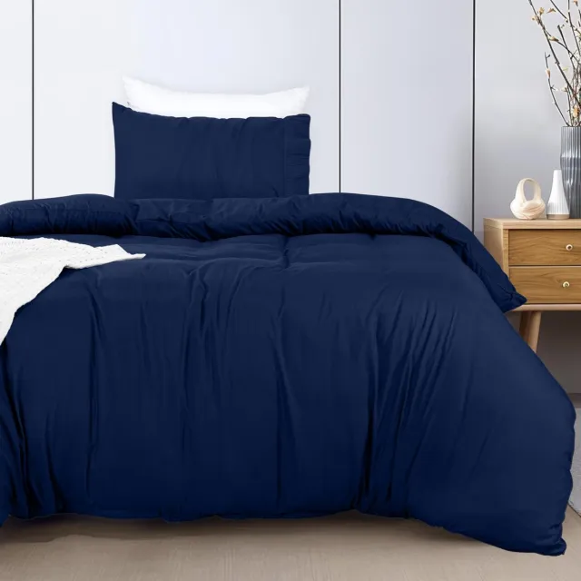 Ibenzoa Beddengoedset Marineblauw Microvezel met Kussensloop donkerblauw