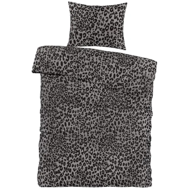 Day Dream Dekbedovertrek Panter Grijs Zwart 140x200/220 - 100% Katoen - Panterprint - Ademend