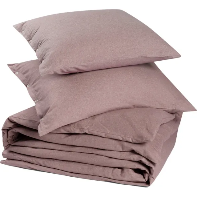 Yumeko dekbedovertrek flanel mauve chambray 240x220 +2/60x70 - Biologisch & ecologisch
