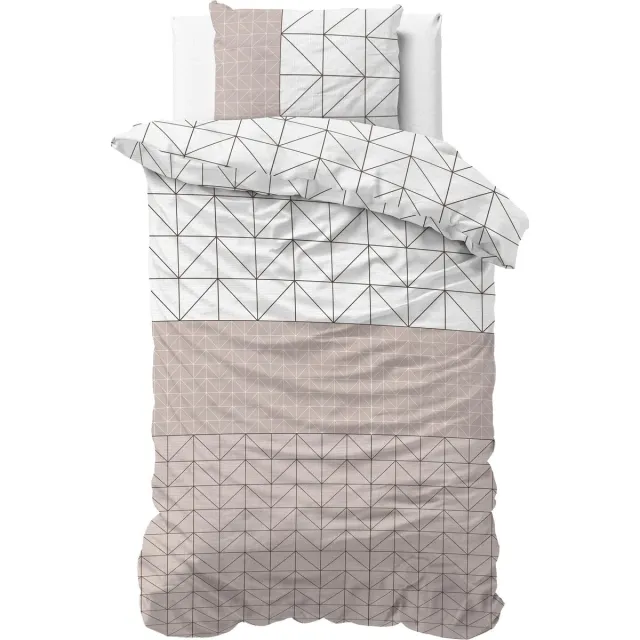 Sleeptime Flanel Gino Dekbedovertrek - 1 kussensloop - Taupe Gino Taupe