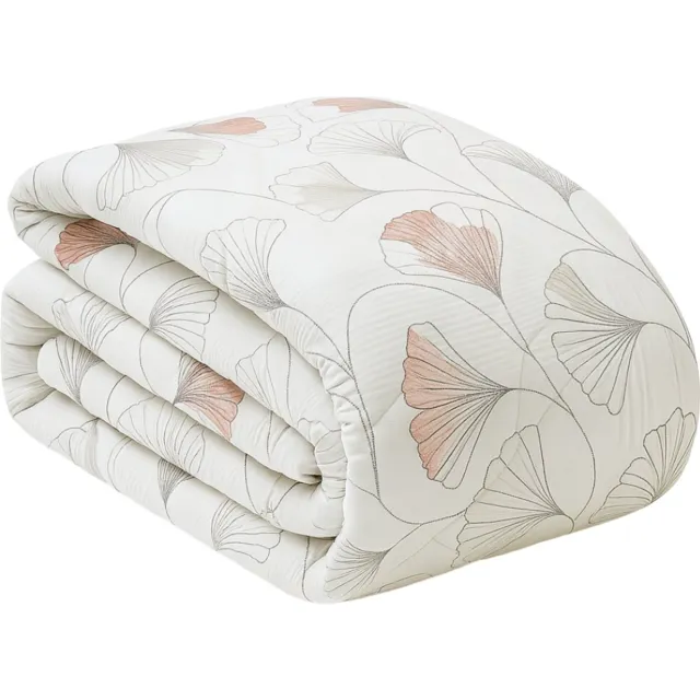 Happybed Dekbed zonder overtrek 240x200 - 100% Katoen - Wasbaar All year dekbed enkel - Bedrukt dekbed zonder hoes - Hoesloos Dekbed - Lits Jumeaux - Pink stems