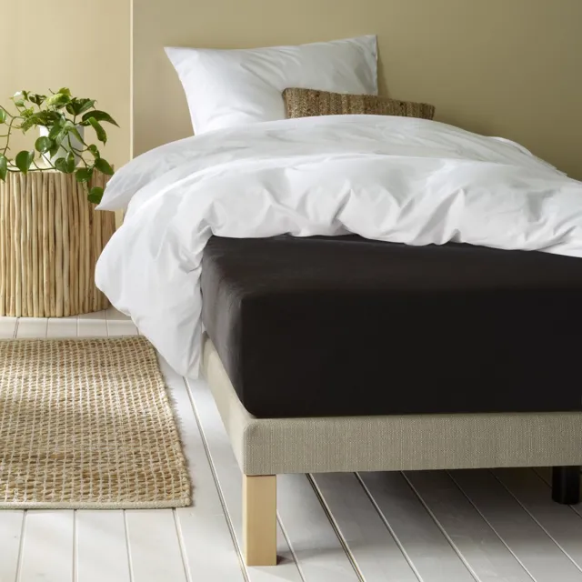 Moodit Hoeslaken Alina Black - 180 x 200 cm - Katoen Jersey Zwart