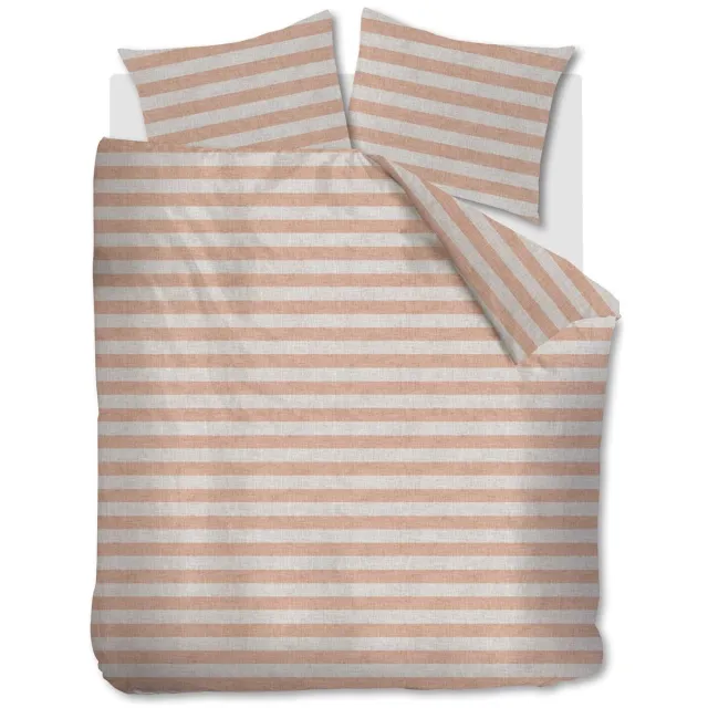 vtwonen Bold Stripe dekbedovertrek - Lits-Jumeaux - 240x200/220cm - Pastelroze