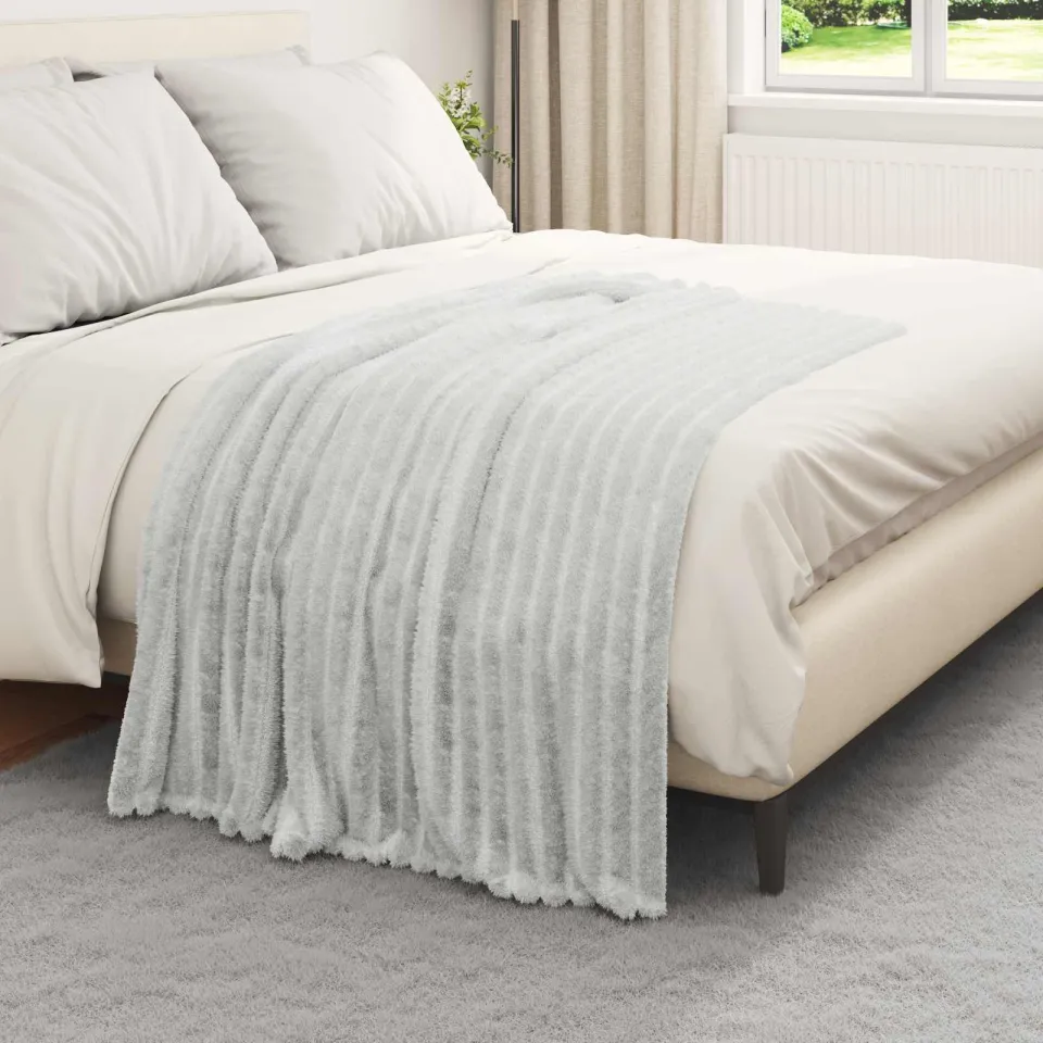 vidaXL plaid Grijs 150 x 130 cm 0,45 kg Fleece, foto 3