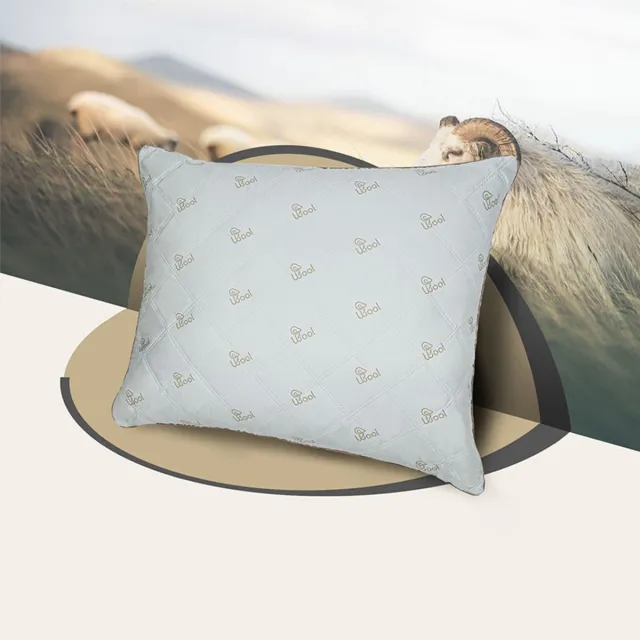 Nightlife Wool - Hoofdkussen - Lux Hoofdkussen - 60x70 cm - 100% Perkal met wol tan