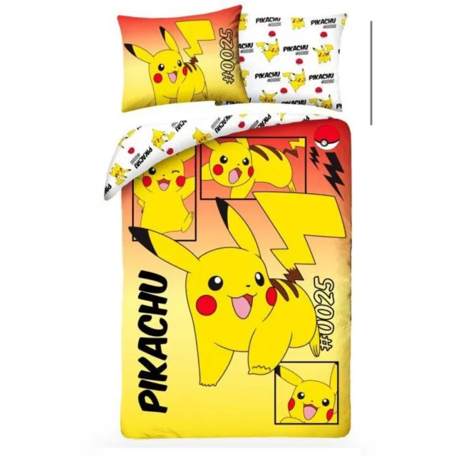 Pokémon Pikachu Dekbedovertrek 140 x 200 cm (70 x 90 cm) Geel