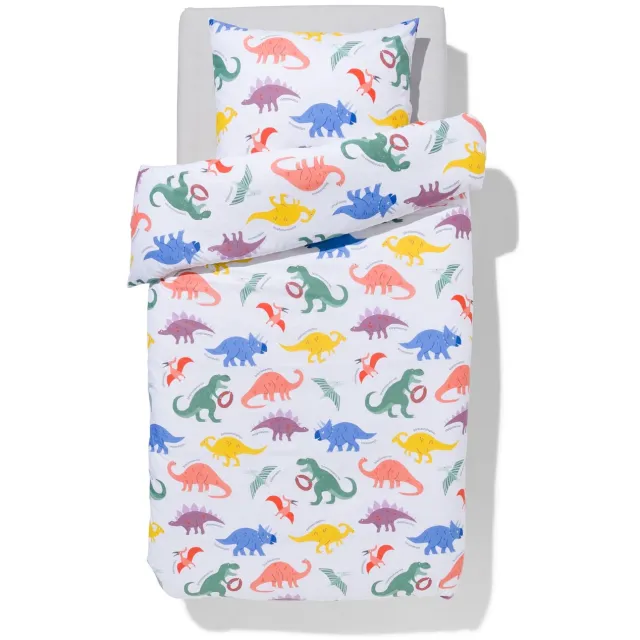 HEMA Kinderdekbedovertrek zacht katoen dino (multi)