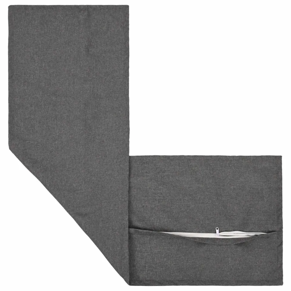 vidaXL Kussensloop 2 st HOUTEN Lichtgrijs 40 x 145 cm Faux Linnen, foto 4
