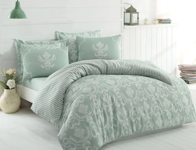Asir Dubbele Dekbedovertrek - Zee Groen - 65% Katoen, 35% Polyester Sea Green