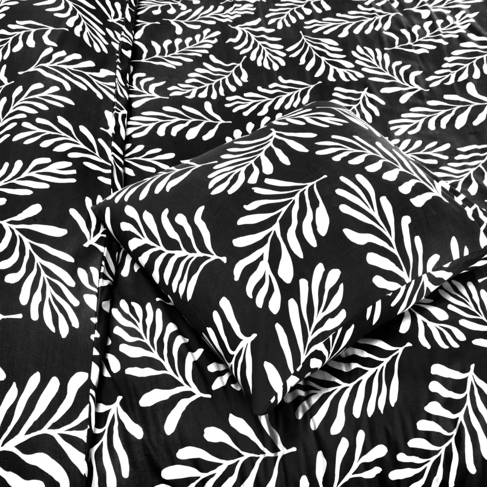 NOUS Living katoenen dekbedovertrek 2-persoons (200x220 cm) zwart, foto 4