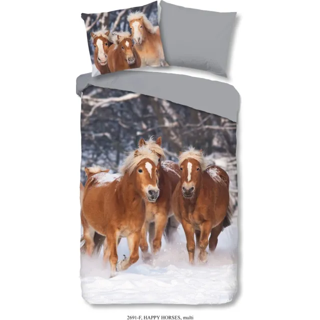 Good Morning dekbedovertrek haflinger paarden - Multi - 100% Katoen flanel