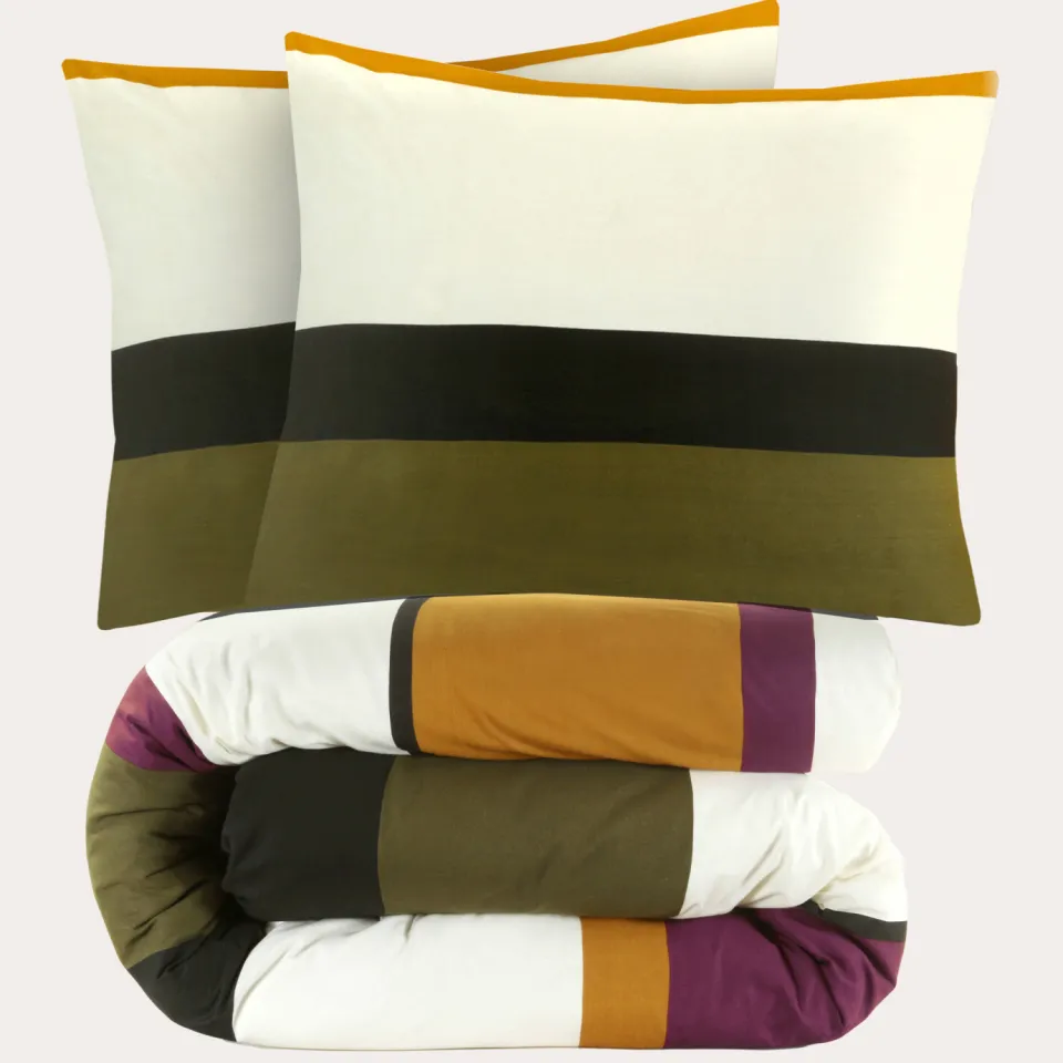 NOUS Living katoenen dekbedovertrek 2-persoons (200x220 cm) groen, foto 3