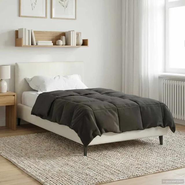 vidaXL Zomer Dekbed 155 x 220 cm Zomer Microfiber (100% polyester) Anthraciet