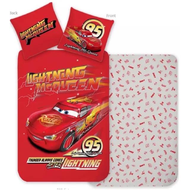 Disney Cars dekbedovertrek Thunder 100 x 135 cm - 40 x 60 cm - katoen Red
