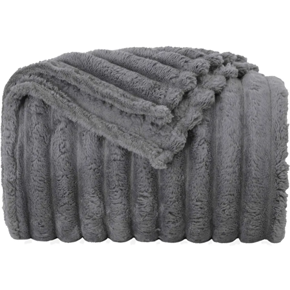 vidaXL plaid Donkergrijs 270 x 240 cm 1,73 kg Fleece