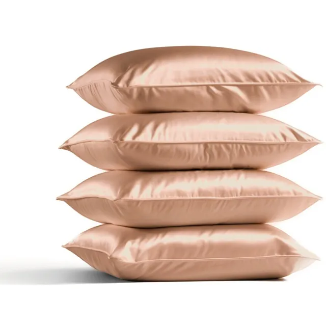 Silk Heaven 4x Zijden Kussensloop 50x60cm Goud Ritssluiting 22 Momme - Kussensloop set - Luxe Silk Kussensloop 100% moerbei zijde - Zijde kussensloop - Silk Heaven - 50x60cm / Ritssluiting