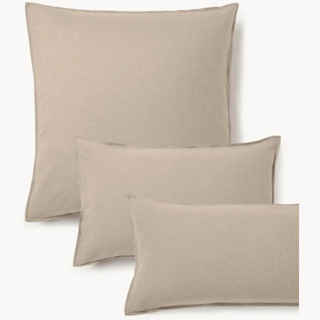 Westwing Collection Flanellen kussenhoes Katja Beige