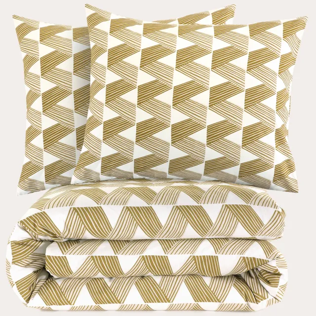 NOUS Living katoenen dekbedovertrek 2-persoons (200x220 cm) Beige