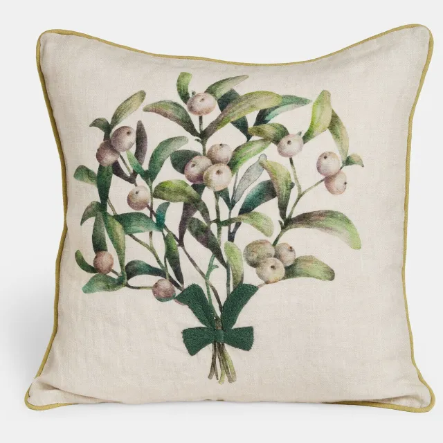 Loberon Kussenhoes Lourévie beige/groen