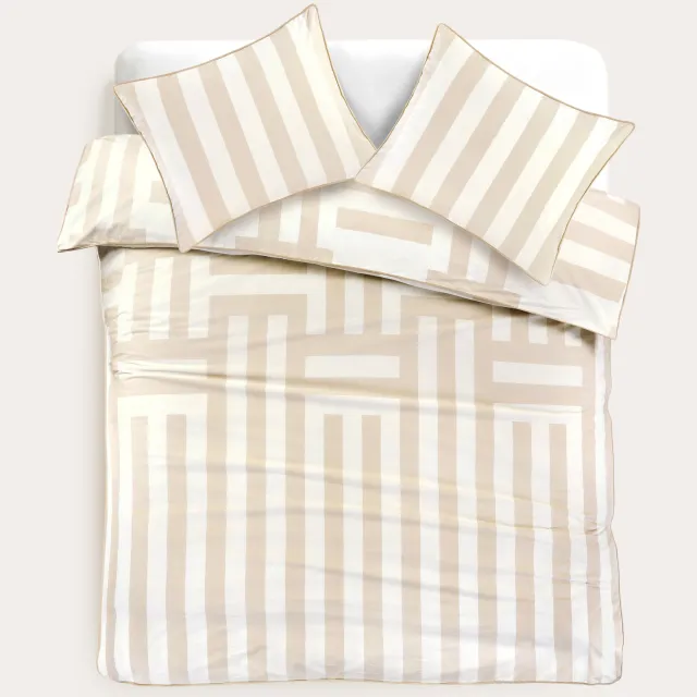 Studio LIVIT percale dekbedovertrek ecru lits-jumeaux