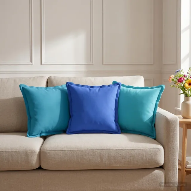 vidaXL Kussensloop 2 st HOUTEN Koninklijk Blauw 30 x 30 cm Polyester