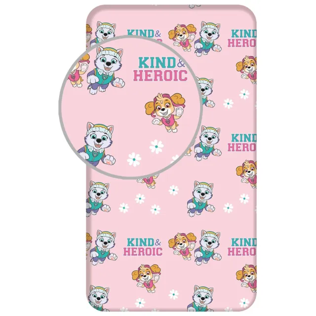 PAW Patrol Hoeslaken Heroic - Eenpersoons - 90 x 190/200cm - Katoen Roze