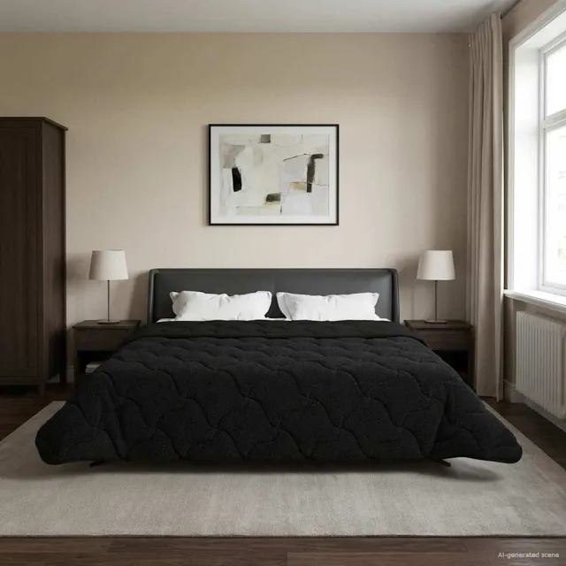 vidaXL Vol jaar dekbed 200 x 200 cm Zwart
