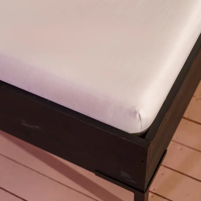 kayori Shizu Hoeslaken Perkal - 90x210-220cm - Matrasdikte 35cm - Rondom Elastiek - Biologisch Katoen - Wit