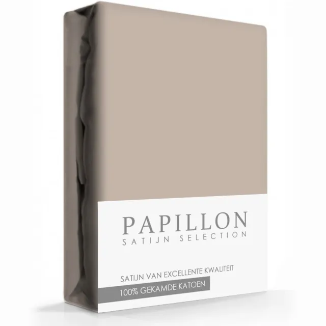 Papillon hoeslaken - katoen satijn - 90 x 220 - Zand