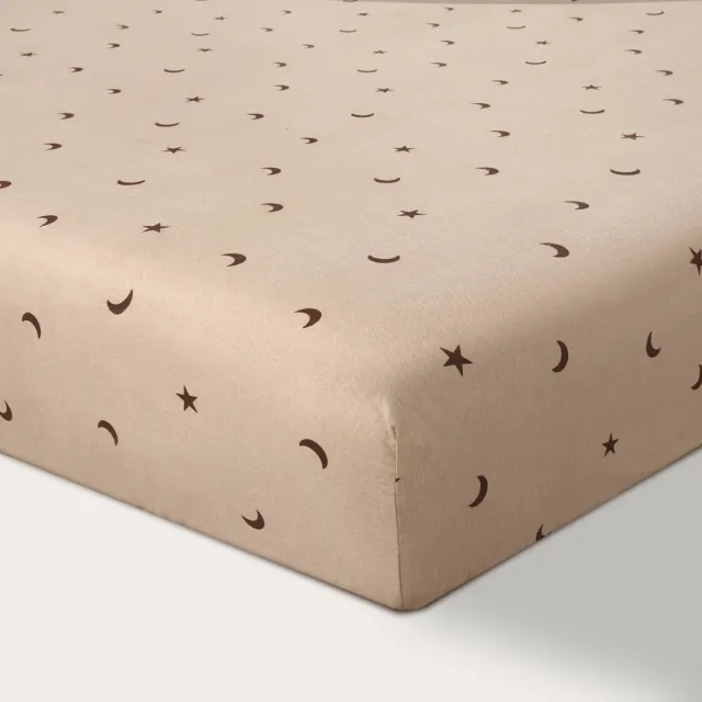 NOUS Kids flanellen hoeslaken ledikant 60x120 cm - beige